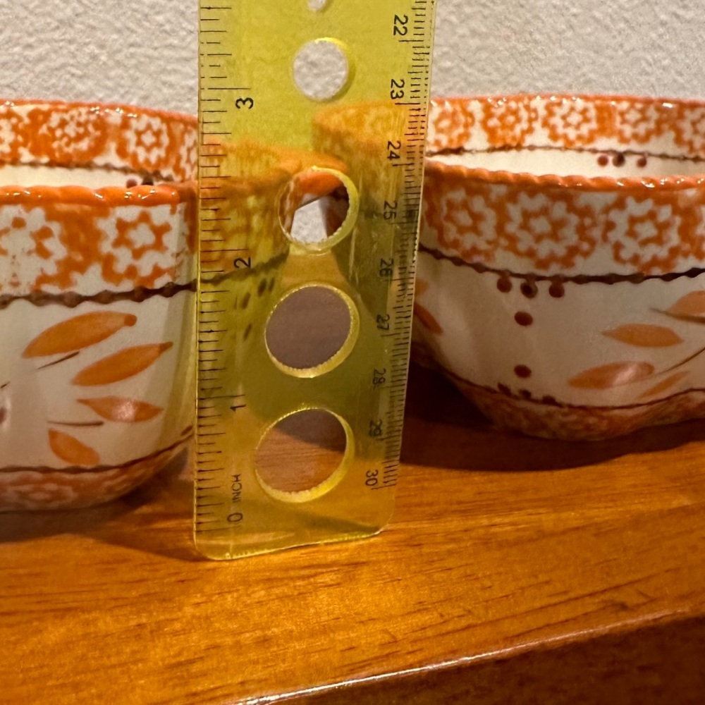 Set of 2 Ramikins Oven Ware Bake Ware Temp tations Tara Orange Old World - Picture 5 of 5
